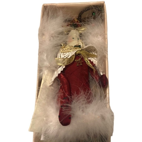 Carmen Manago Large Red Christmas Angel Soft Sculpt Feathers Ornaments 14” Box - Picture 7 of 9